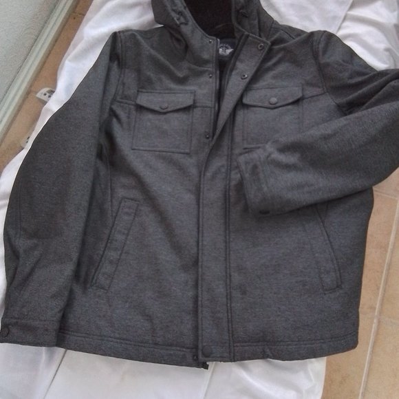 Docker Jackets & Coats Docker Hooded Soft Shell Sherpa Lined Dark